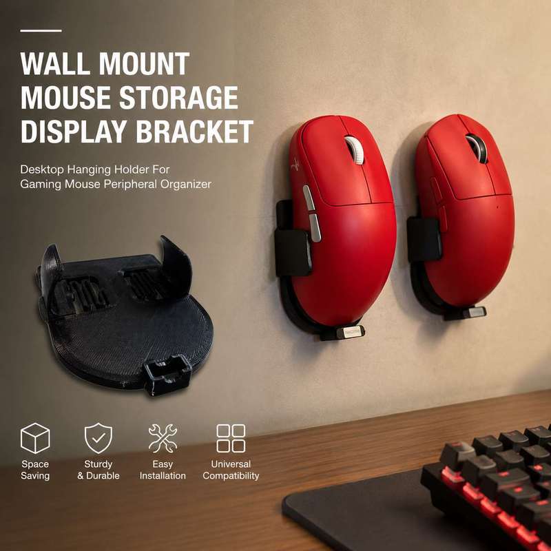 Gaming Accessories Wall Mount - Braket Penyimpanan Mouse Gantung Dinding, Penyangga