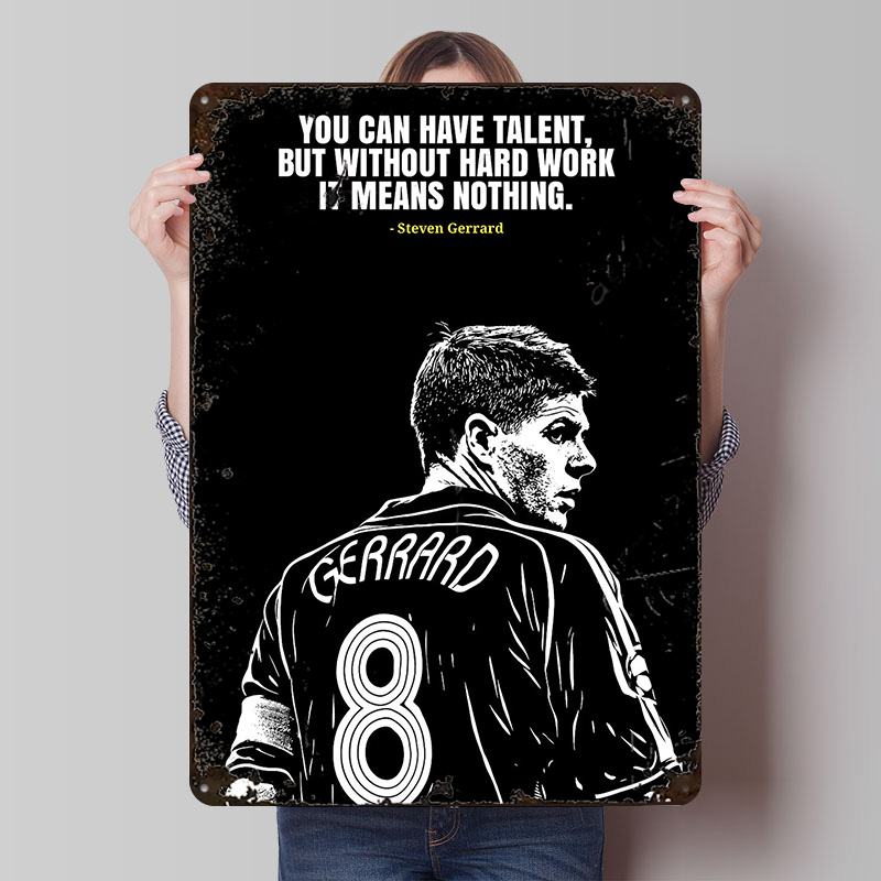 Vintage Gaming Accessories - Poster Logam Kutipan Steven Gerrard Seni