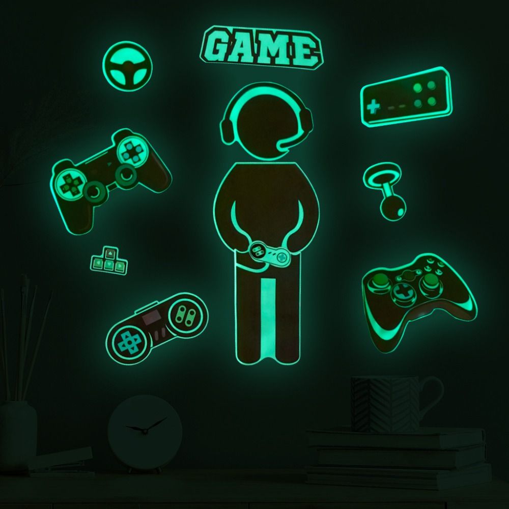 Gaming Accessories Wallpaper - Stiker dinding menyala dalam gelap dekorasi