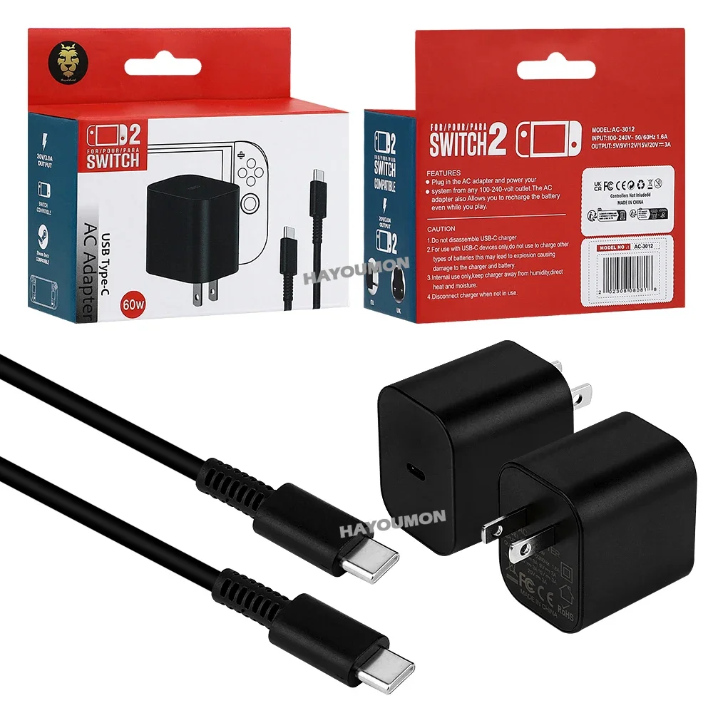 Gaming Accessories Wall Mount - Adaptor AC Tipe-C 60W UK US