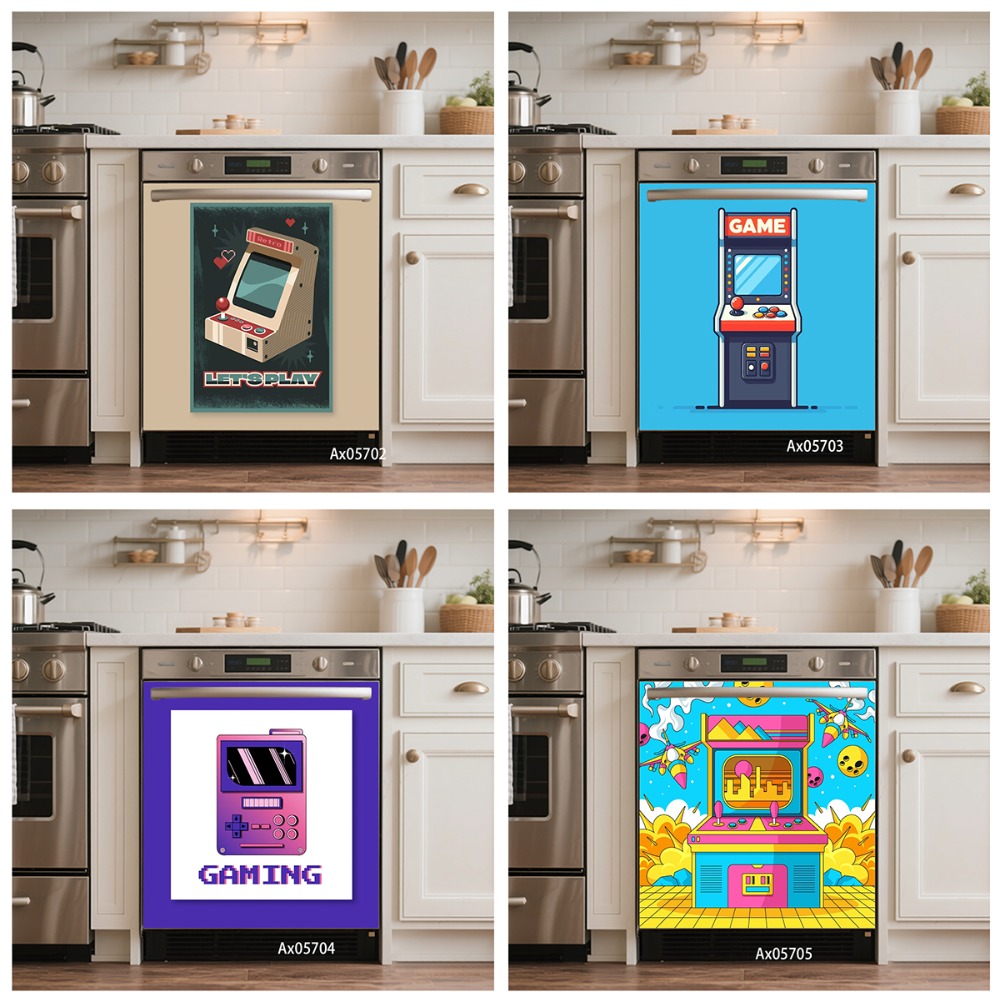 Gaming Accessories Wallpaper - Stiker Pintu Mesin Cuci Piring Konsol