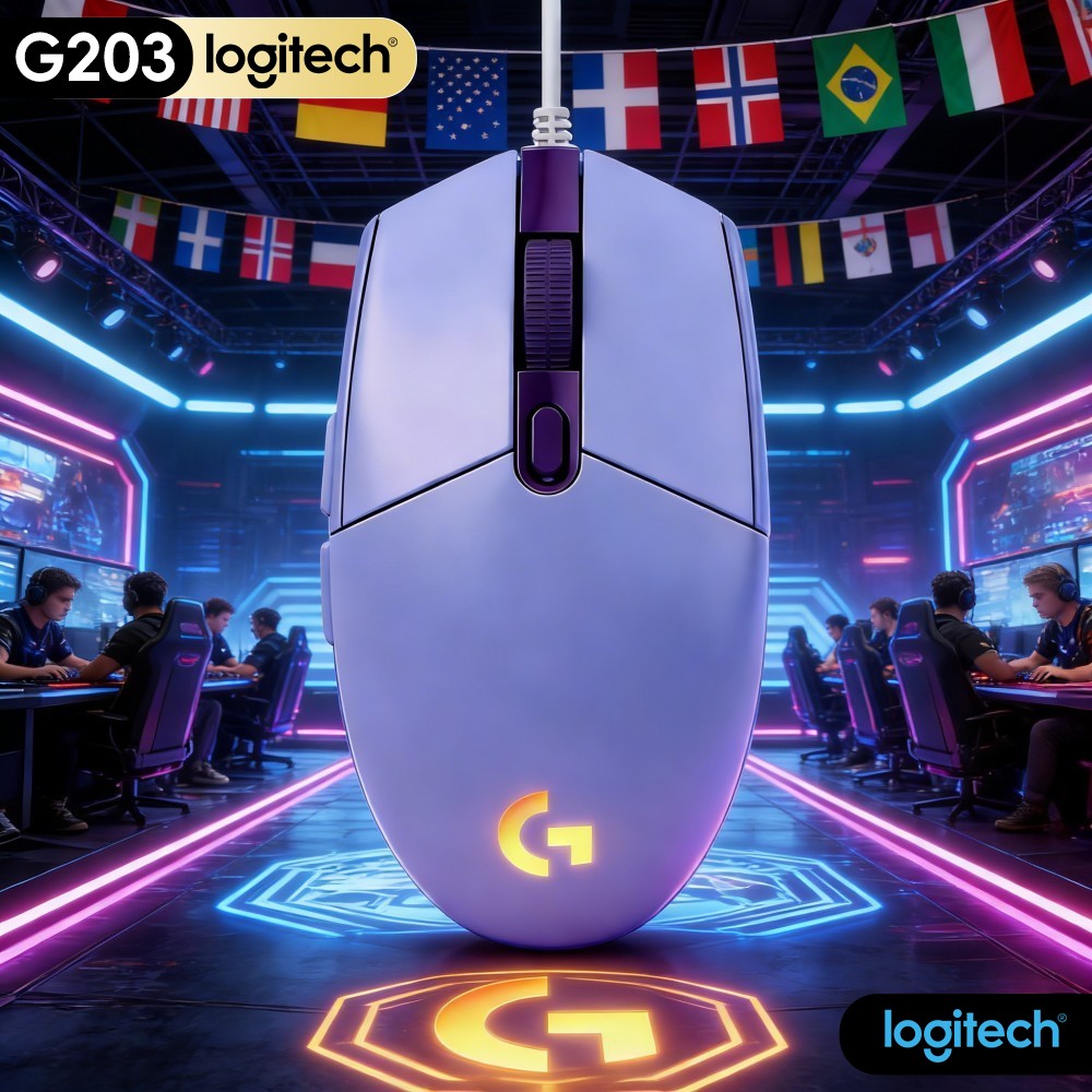 Logitech Mouse G203 - Logitech G203 Mouse Gaming Berkabel Tombol