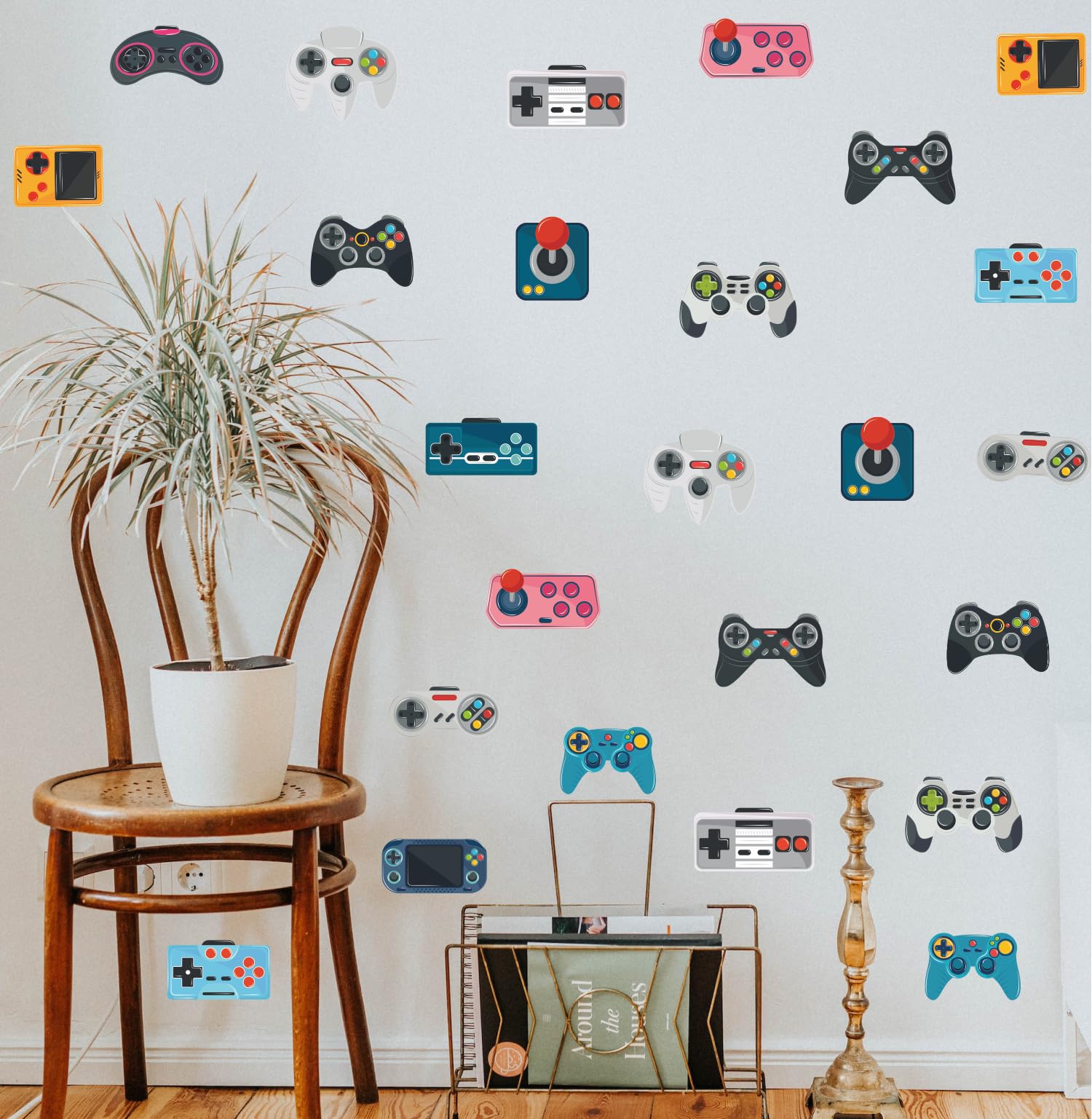 Gaming Accessories Wallpaper - Stiker Dinding Game Controller Watercolor, Dekorasi