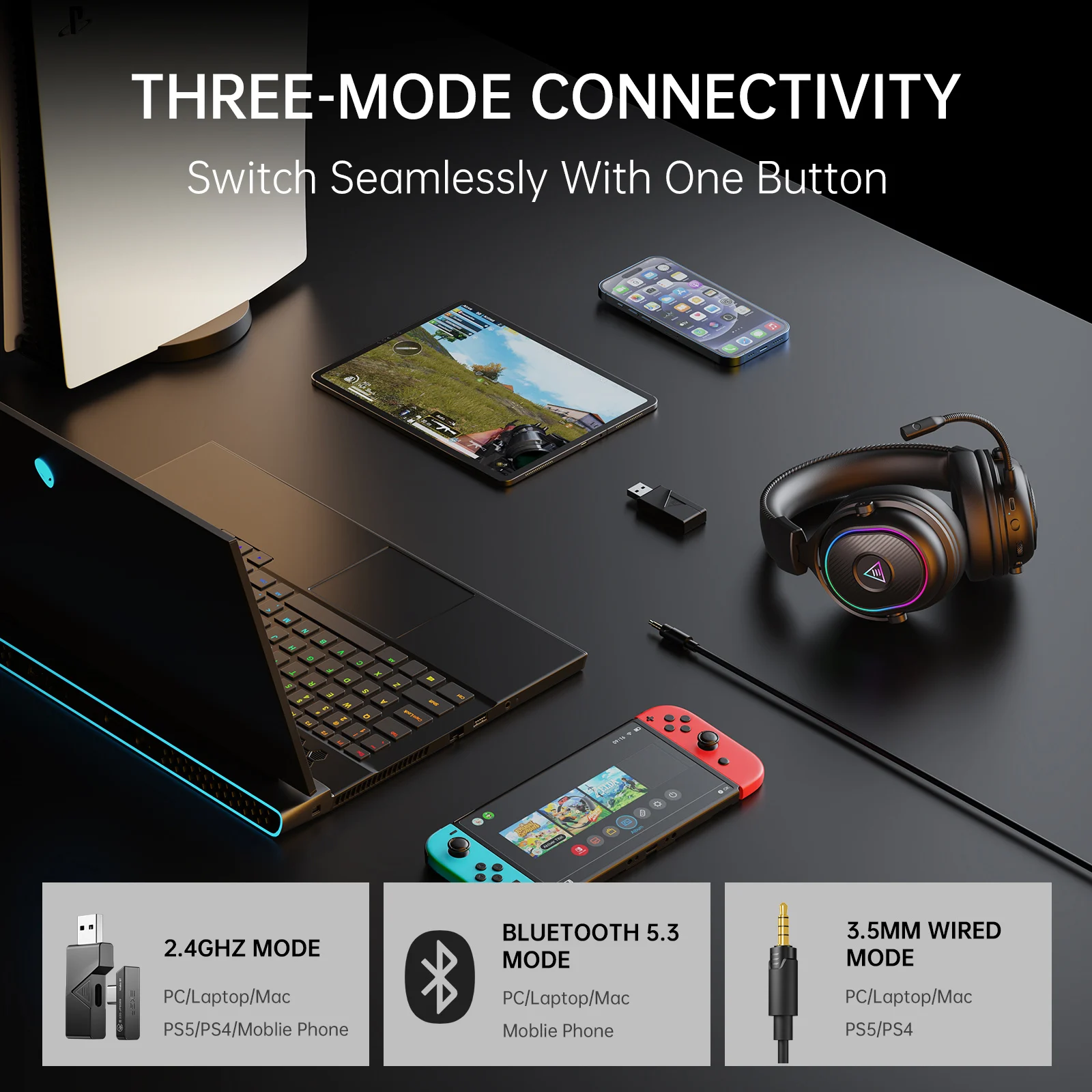 Oneodio EKSA MaKo BT Headset G - Venom Gaming Accessories ulasan dan harga