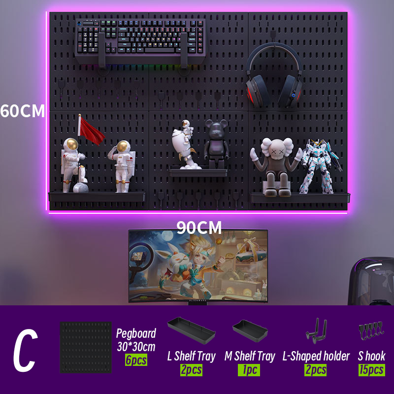 Set Organizer Dinding Pegboard - Gaming Accessories Wall Mount ulasan dan harga